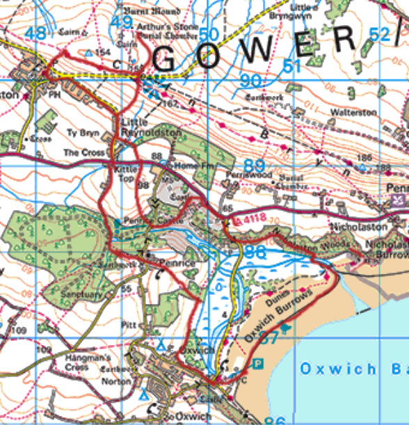 The 2022 Gower Yomp Map